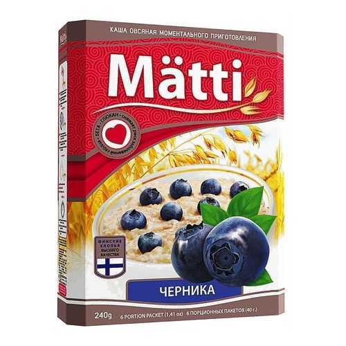 Каша Matti овсяная моментального приготовления черника 240 г 6 пакетиков в Окей