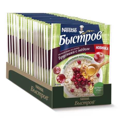 Каша овсяная Быстров Prebio брусника мед 17*40 г в Окей