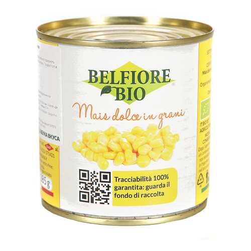 Кукуруза сладкая Belfiore bio консервированная 340 г в Окей