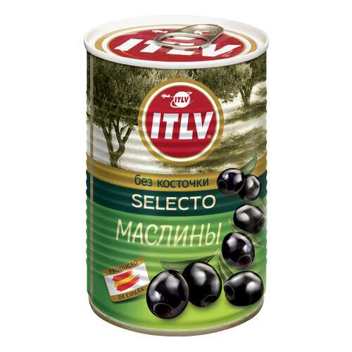 Маслины ITLV selecto черные без косточки 425 г в Окей