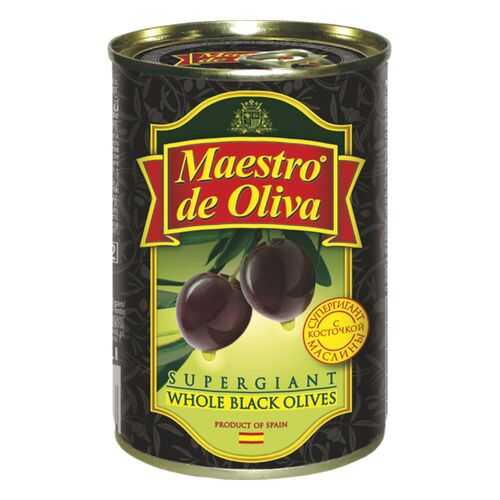 Маслины супергигант Maestro de Oliva с косточкой 425 г в Окей