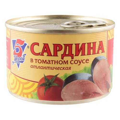 Сардина атлантическая 5 Морей в томатном соусе 250 г в Окей