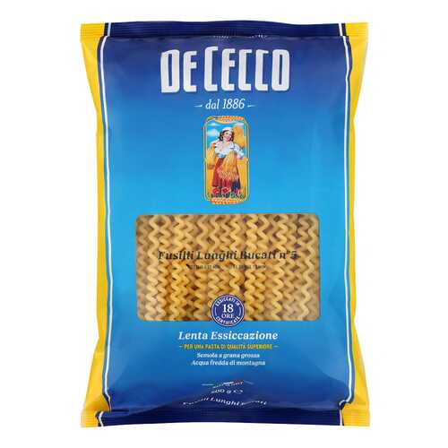 Макароны De Cecco Fusilli lunghi bucati №5 500 г в Окей