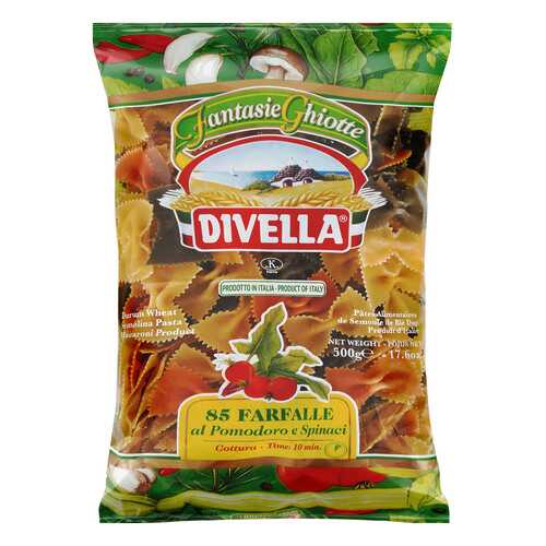 Паста Divella фарфалле с помидорами и шпинатом 500 г в Окей