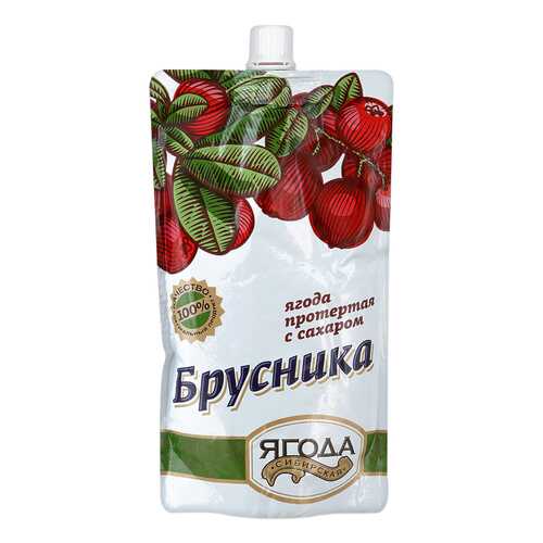 Брусника протертая Ягода сибирская с сахаром 280 г в Окей