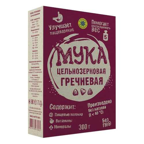 Мука цельнозерновая Компас Здоровья гречневая 300 г в Окей