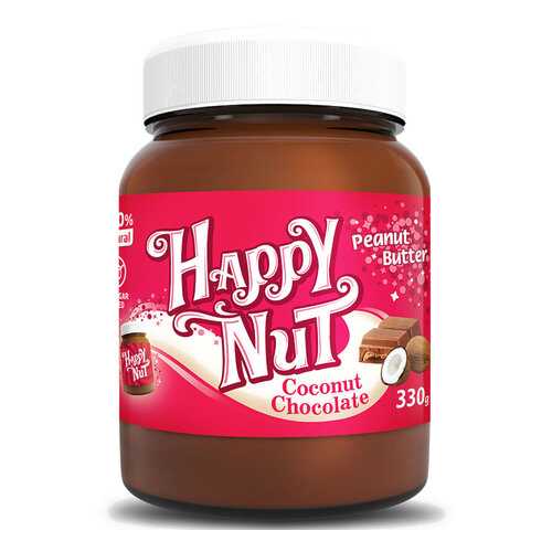 Арахисовая паста шоколадная HAPPY NUT с кокосом 330 г в Окей