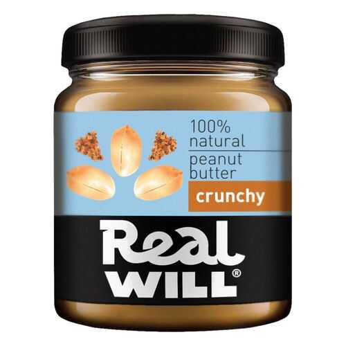 Паста арахисовая Real Will хрустящая 330 г в Окей