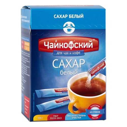 Сахар порционный Чайкофский в стиках белый 5 г 60 штук в Окей