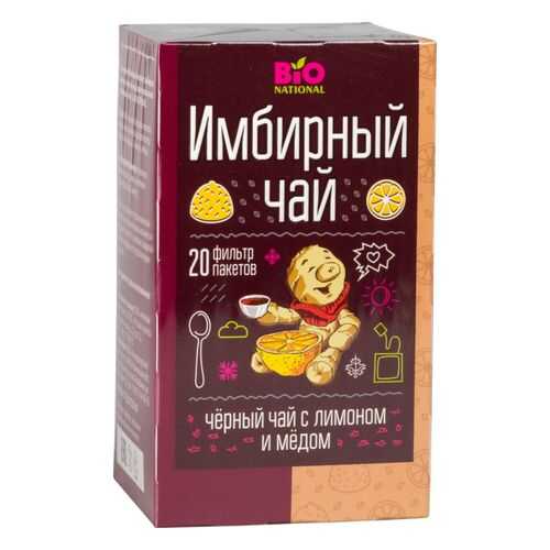 Чай черный Fitness кондитерская bio national имбирный с лимоном и медом 20 пакетиков в Окей
