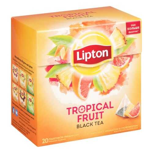 Чай черный Lipton tropical fruit 20 пакетиков в Окей