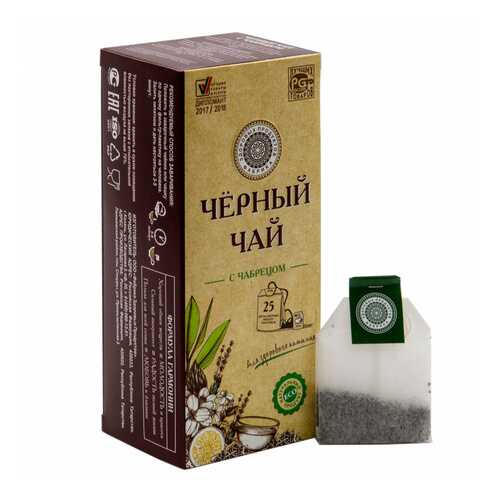 Чай Фабрика Здоровых Продуктов Черный чай с чабрецом, 25 пакетиков в Окей