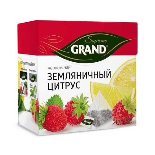 Чай Grand Земляничный Цитрус, черный с добавками, 20 пирамидок в Окей