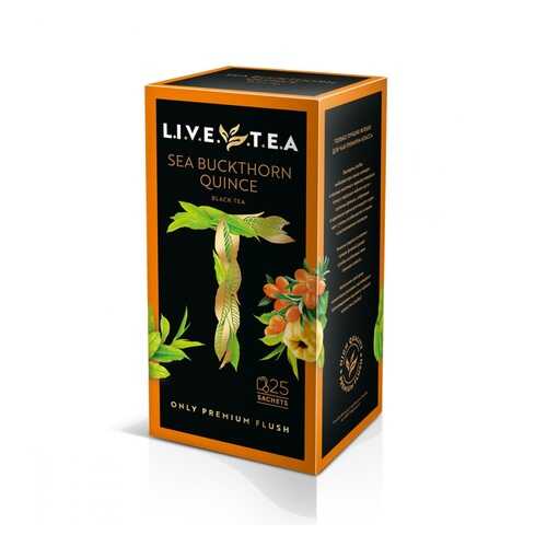Чай Live Tea Sea Buckthorn & Quince черный с облепихой и айвой 25 пакетиков в Окей