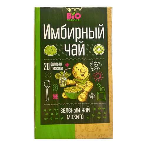 Чай зеленый Fitness кондитерская bio national байховый с имбирем мохито 20 пакетиков в Окей