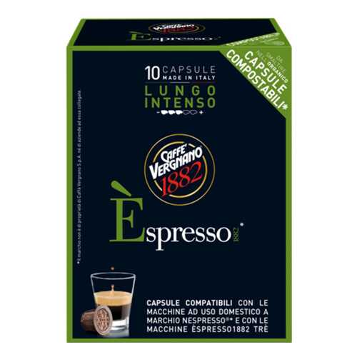 Капсулы Vergnano e`spresso lungo intenso для кофемашин Nespresso 10 капсул в Окей