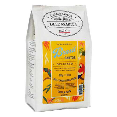 Кофе Compagnia Dell'Arabica Brasil Santos в зёрнах 250 г в Окей