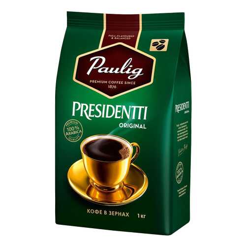 Кофе Paulig presidentti original в зернах 1кг в Окей