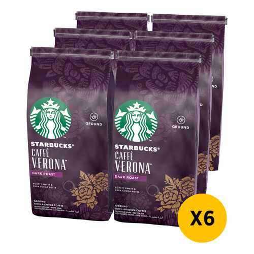 STARBUCKS Dark Cafe Verona кофе молотый 6 штук по 200г в Окей