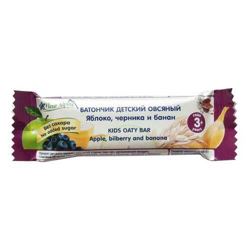 Батончик детский Fleur alpine овсяный с яблоком, черникой и бананом с 3-х лет 23 г в Окей