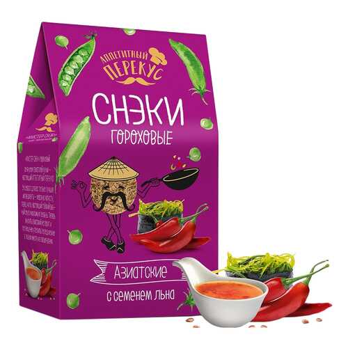 Снеки гороховые Полезный перекус с семенем льна азиатские 100 г в Окей