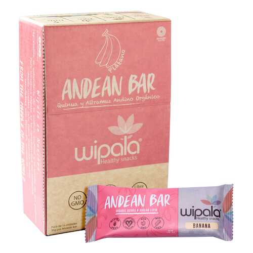 Злаково-фруктовые батончики Wipala Snacks банан-киноа 16 шт по 35 г в Окей