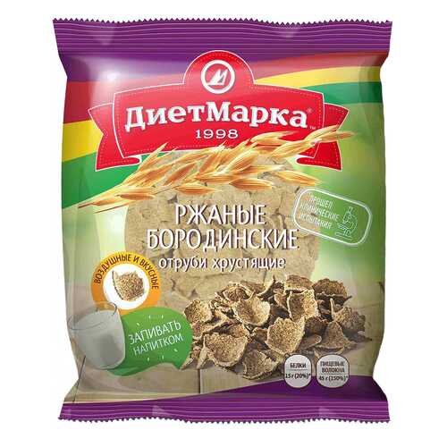 Отруби хрустящие ДиетМарка ржаные бородинские хлопья 100 г в Окей