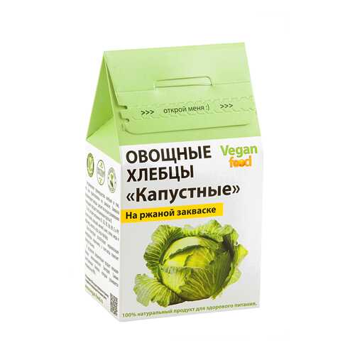 Хлебцы овощные Vegan-food на закваске капустные 100 г в Окей