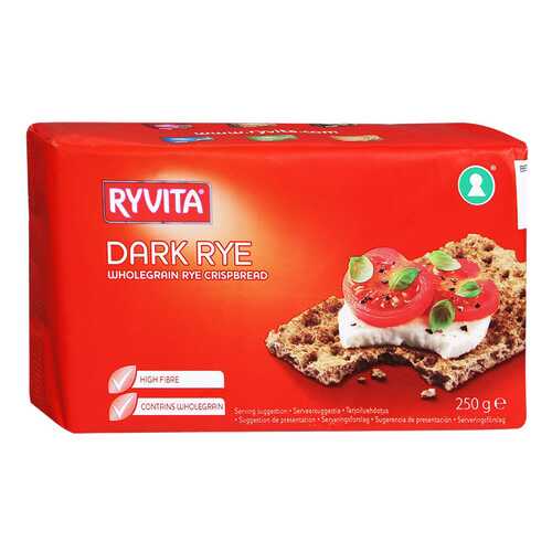 Хлебцы Ryvita ржаные из цельного зерна dark rye 12 штук в Окей