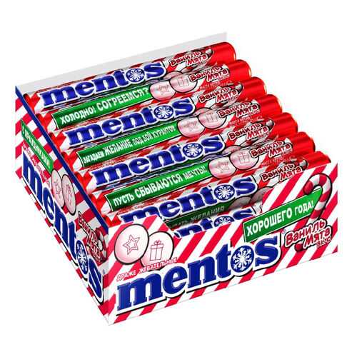 Драже Mentos ваниль, мята жевательное 21*37 г в Окей