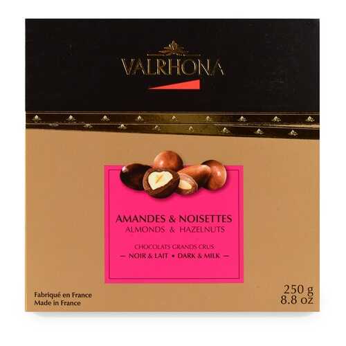 Драже Valrhona Ассорти из фундука и миндаля в молочном и горьком шоколаде, 250г Франция в Окей