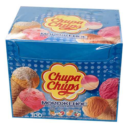 Карамель Chupa Chups мороженное ассорти 12 г 100 штук в Окей
