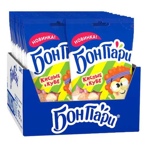 Суфле Бон Пари кислые в кубе со вкусом фруктов 15 шт по 65 г в Окей