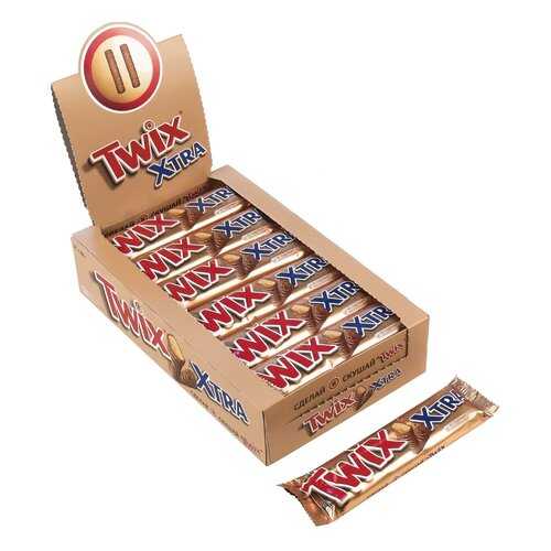 Батончик Twix xtra шоколадный 82 г 24 штуки в Окей