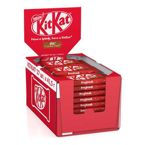 Молочный шоколад KITKAT с хрустящей вафлей 27 шт по 41.5 г в Окей