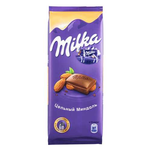 Шоколад молочный Milka с цельным миндалем 90 г в Окей