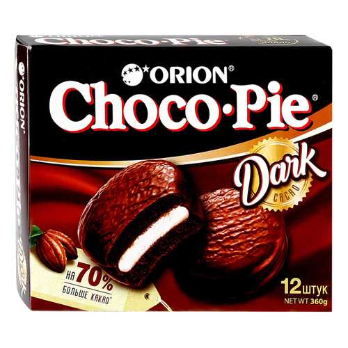 Пирожное Orion Choco Pie Dark в глазури 12 шт 30 г в Окей