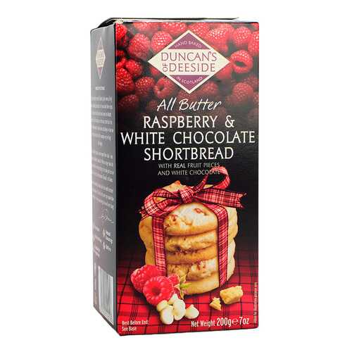 Печенье Duncan’s of Deeside с малиной и белым шоколадом 200 г в Окей