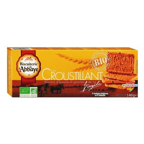 Печенье органическое Biscuiterie de l'Abbaye с овсяными хлопьями и семенами льна 140 г в Окей
