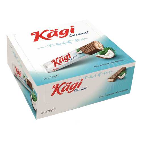 Вафли Kaegi Coconut с кокосовым крем в молочном шоколаде 24*25 г в Окей