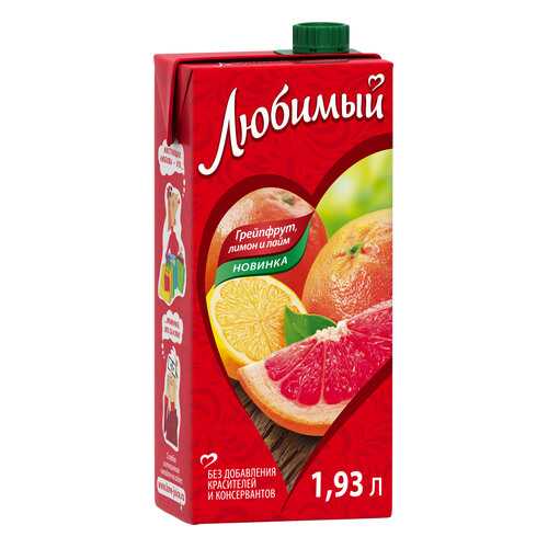 Напиток сокосодержащий Любимый грейпфрут-лимон-лайм 1.93 л в Окей